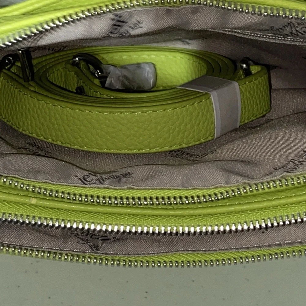 THIRTY-ONE Jewell Street Style Handbag Citrus Lime Green Pebbled Crossbody Purse